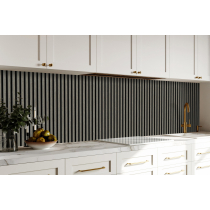 Wood Effect Slat Wall Panels, Waterproof, Shiplap 300mm x 2.6m  Premium Quality Grey Oak
