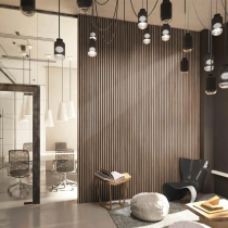 Wood Slat Panel - Walnut Wood Black Felt - 600mm x 2.4m Acoustic Panels