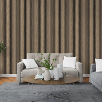Wood Slat Panel - Siberian Oak Black Felt - 600mm x 2.4m Acoustic Panels
